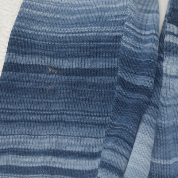 Margaret O’Leary Blue Stripe V-Neck Button Cardigan Womens Sweater 100% Cotton M - Picture 11 of 12